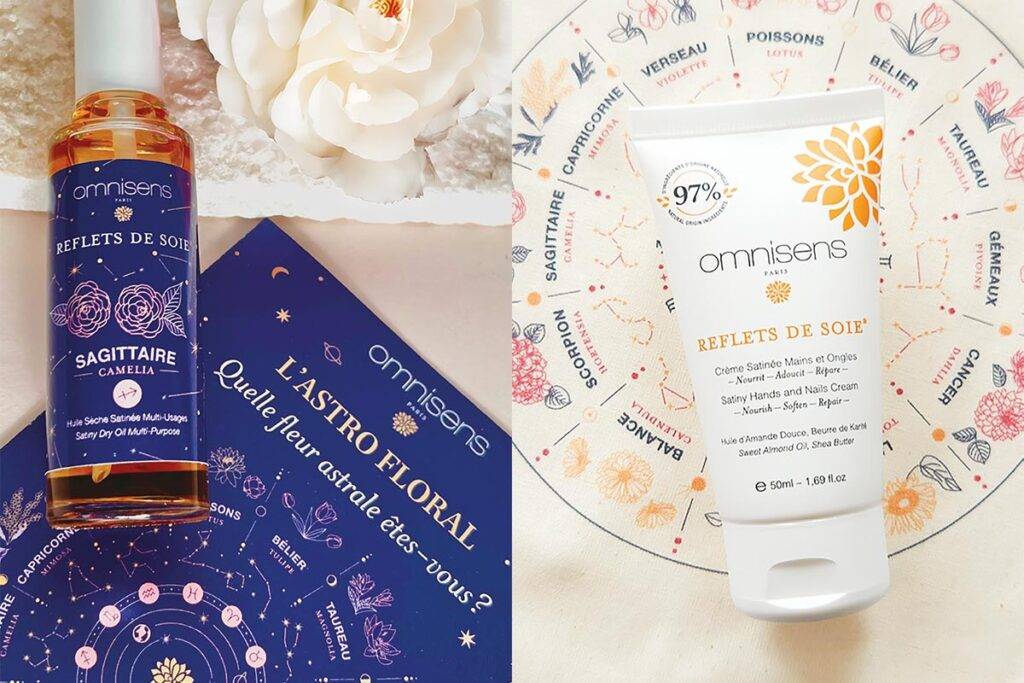 Omnisens propose la convergence astrale avec le Rituel Astro Floral - un duo de soins qui répare, nourrit et sublime