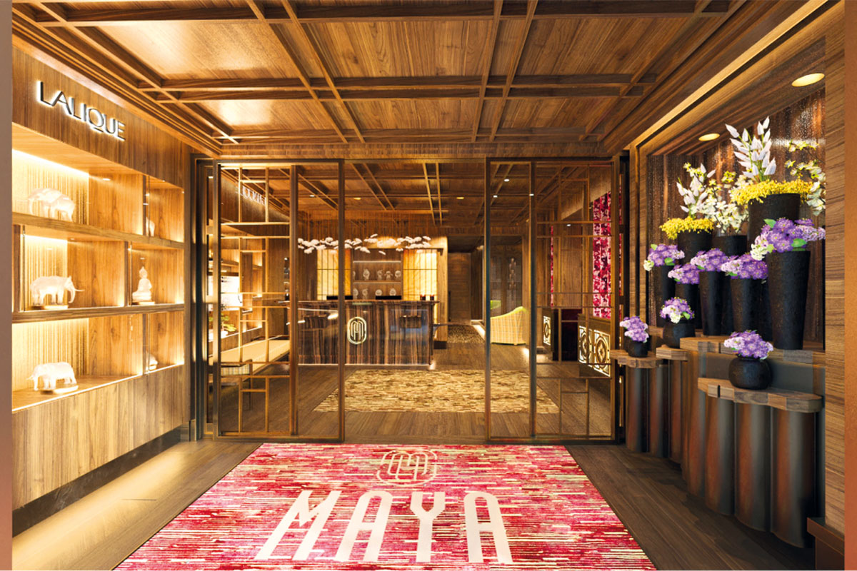 Maya Hotel Courchevel, un hôtel de luxe intime de 14 chambres et suites où l'élégance japonaise se mêle à l'art raffiné de la Maison Lalique. © Courtesy Maya Hotel Courchevel