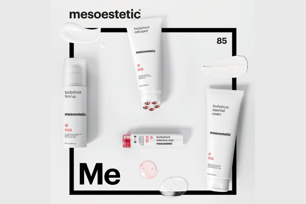 bodyshock® de mesoestetic® est un traitement minceur totalement personnalisable, combinant des protocoles experts à un programme de soin à domicile adapté aux besoins spécifiques de chaque cliente, afin de maximiser les résultats.