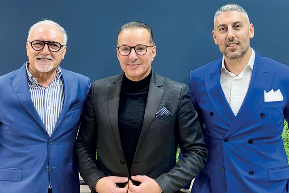 De gauche à droite : Emilio Brusaferri, fondateur du groupe Lemi ; Riadh Bouaziz, PDG du groupe RKF ; et Matteo Brusaferri, directeur général de Lemi.