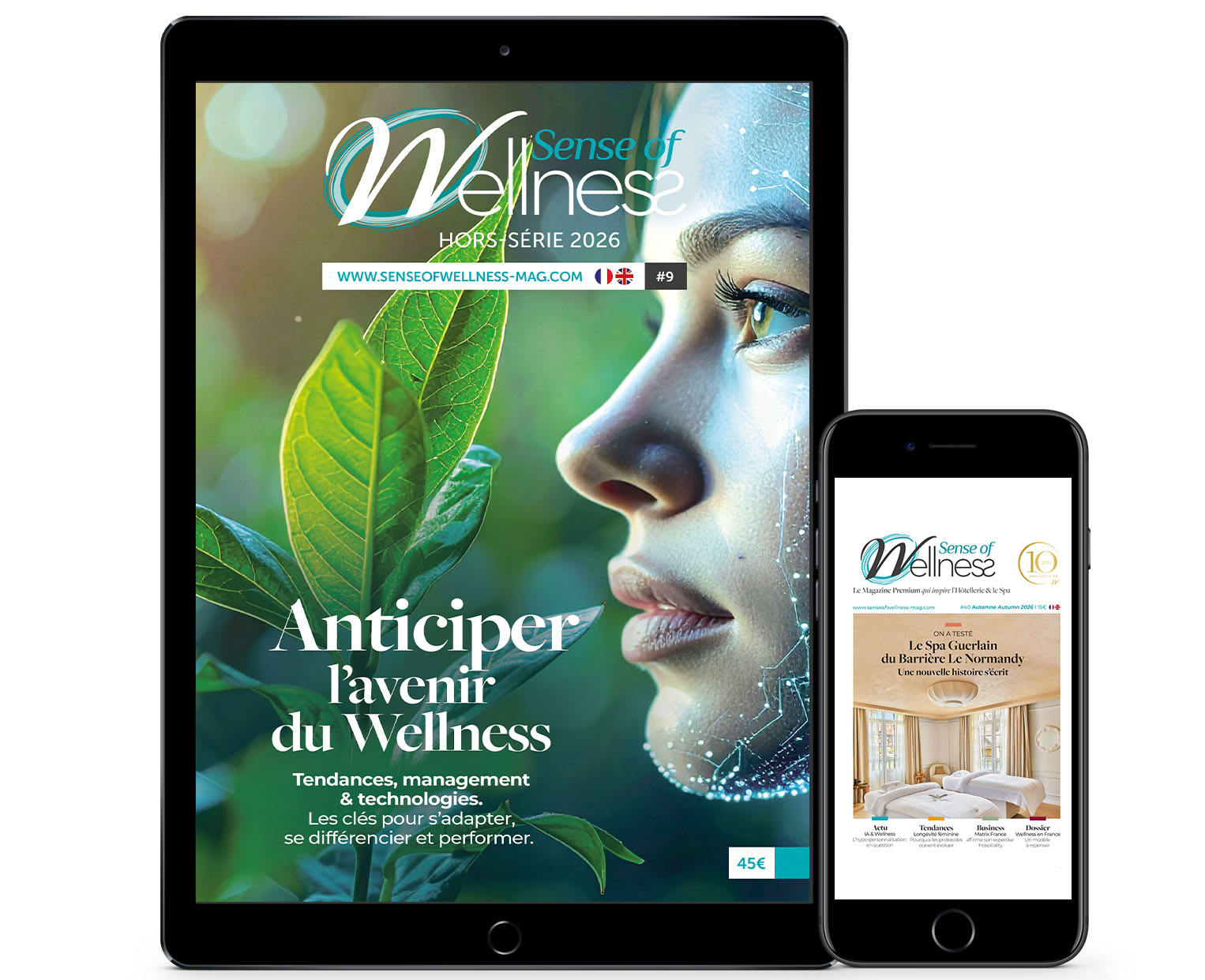 Magazine Sense of Wellness en version digitale sur tablette et smartphone